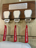 純木製真航空安全帶扣鎖匙掛牌Wooden Genuine Aviation Seatbelt Buckle Key Holder Board.